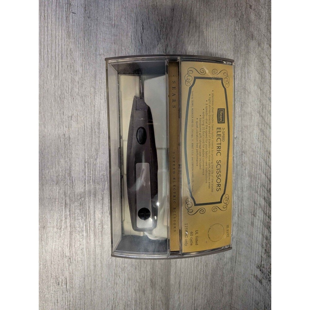 Vintage Sears 3-Speed Electric Scissors Model 344.2177 Fabric Shears w/ Case Man